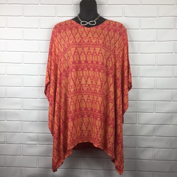 Belle Gray/ Lisa Rina Boho Poncho Top Size L - Picture 1 of 8